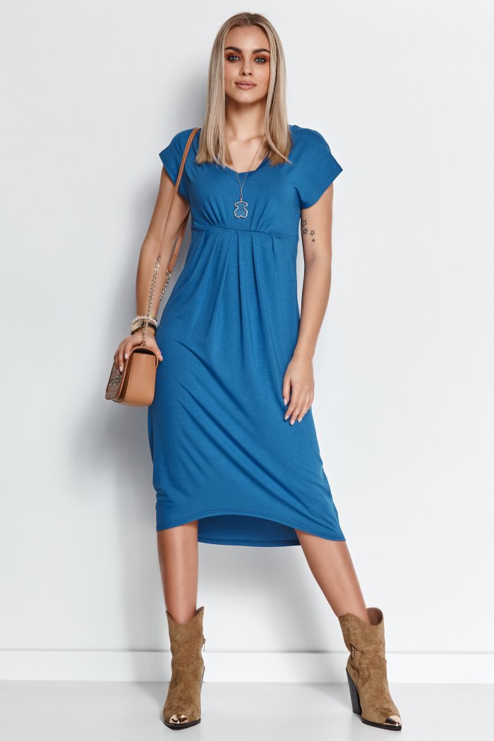 Asymetryczna sukienka z wiskozy blue jeans M534